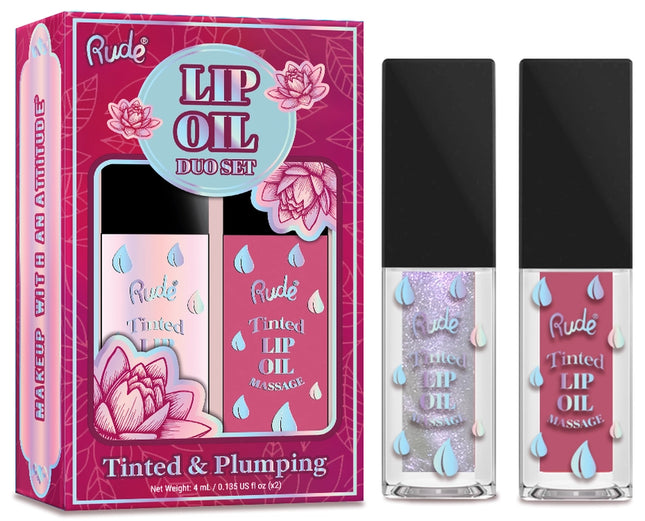 Make every day a spa day with our Tinted &  Plumping Lip Oil Massage Duo Sets - Oasis / Bliss! Infused with nourishing oils for deep hydration, they leave lips plump, smooth, and irresistibly soft. Buildable tint for the perfect pop of color in just a few swipes.