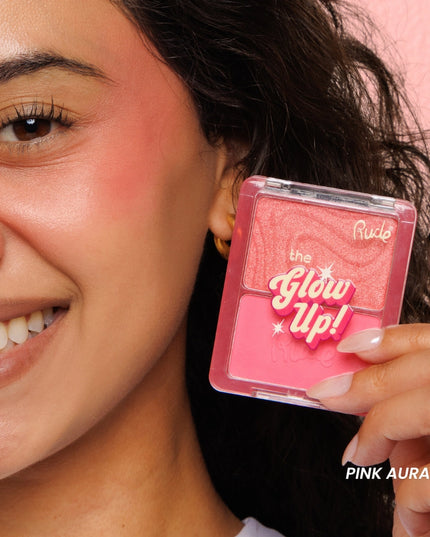 Double the blush, double the glow! This weightless duo pairs a silky matte blush with a luminous shimmer blush, giving you endless ways to customize your perfect flush. Wear each side alone for a soft matte or radiant finish, or blend them together for the ultimate glow-up moment.