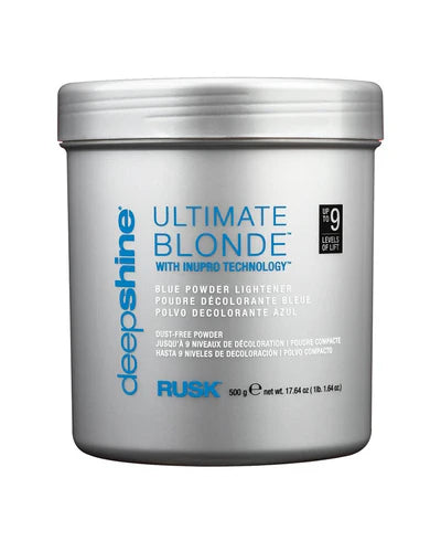 Deepshine Ultimate Blonde Blue Powder Lightener with Inupro Technology� that helps shield the structural integrity of the hair during the lifting process.
INULIN - sugar complex (complex carbohydrate) that can form a grid-like structure during the lightening process which helps to keep hair fibers intact and moisture retained.