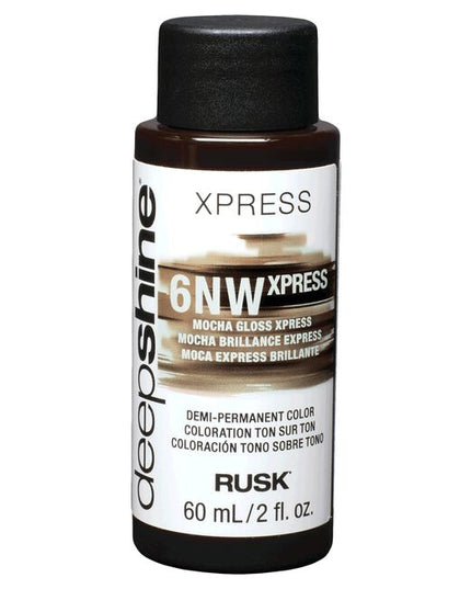 DEEPSHINE® XPRESS GLOSS Demi-Permanent Liquid Color. A capsule collection of four shades for a faster color service. Long-lasting color results with excellent conditioning and combability.