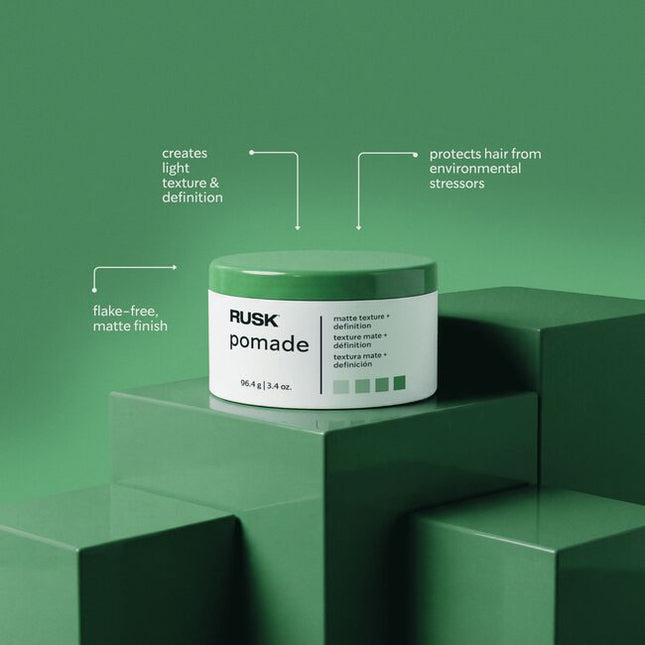 Texture. Definition. Matte finish. Buildable pomade for shape, hold, and support.