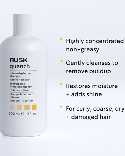 Gently cleanses and quenches dry, thirsty strands without weighing hair down.