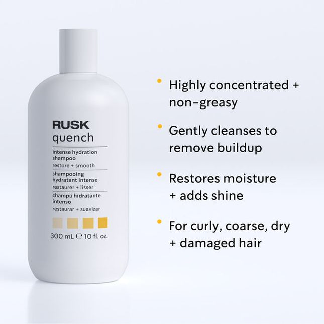 Gently cleanses and quenches dry, thirsty strands without weighing hair down.