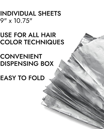 Salon Professional Foil Sheets 9 x 10.75 - 500 Count.