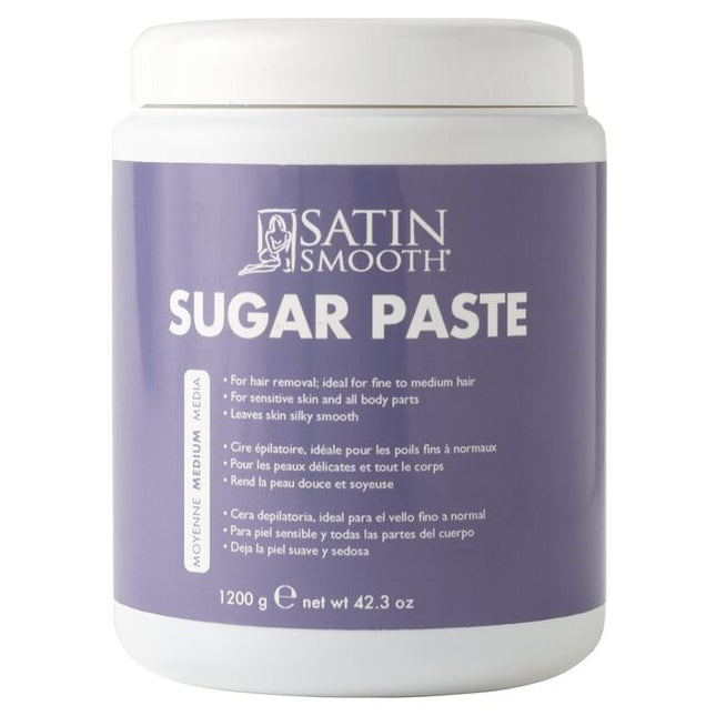 Satin Smooth's professional-grade sugar paste is formulated with four simple ingredients. This eco-friendly, gentle alternative to traditional waxing delivers smooth, long-lasting results. Ideal for both face and body hair removal, our sugaring paste is easy to use at room temperature, making it a convenient choice for professionals. Safe for all skin types, including sensitive skin, it effectively removes hair from the root while being gentle on the skin, leaving clients feeling soft and smooth.