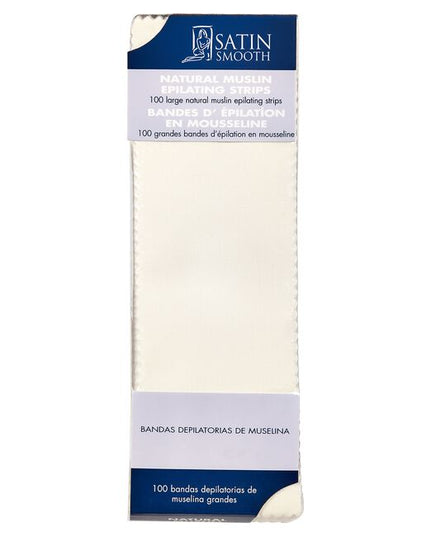 Satin Smooth's muslin cloth strips will help to achieve flawless removal of wax on large body areas. Use muslin for hair that is very short and coarse.