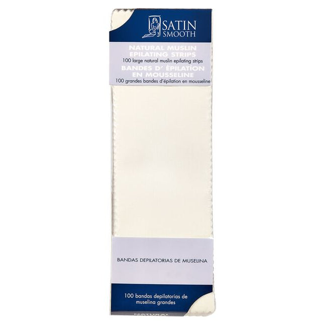 Satin Smooth's muslin cloth strips will help to achieve flawless removal of wax on large body areas. Use muslin for hair that is very short and coarse.