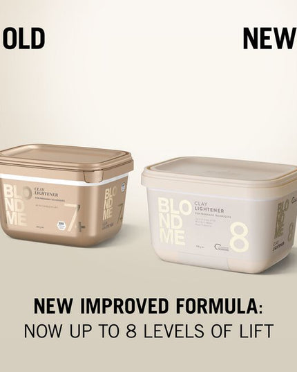NEW BLONDME Premium Clay lightener, with Schwarzkopf Bonding and anti-metal bond protection, provides optimal precision with a soft-to-solid formula created for freehand techniques.