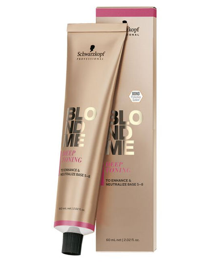 The BLONDME Deep Toning range consists of 5 intermixable deep toning shades designed to enhance hair bases 5–8: