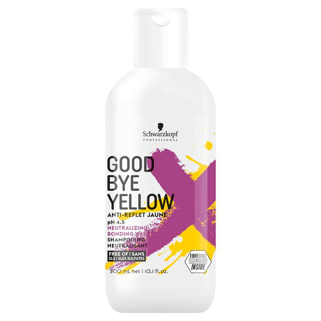 Goodbye Yellow is Schwarzkopf Professional's first highly-pigmented, anti-yellow wash. Free of SLS/SLES sulphates, this wash provides a gentle cleansing action and instant tonal deposit to counteract and neutralise underlying warm tones.