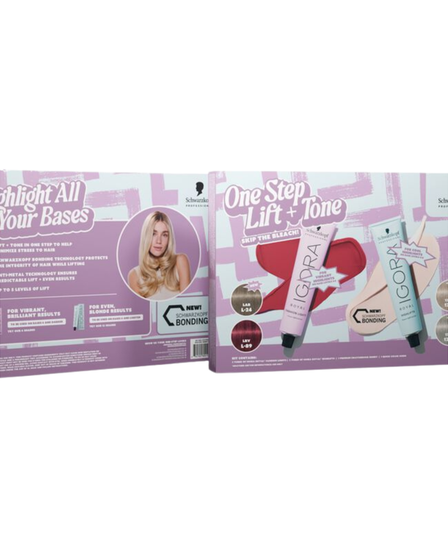 Experience our new IGORA ROYAL Highlifts shades (12-91 & 12-22) and the IGORA ROYAL Fashion Lights shade (L-24) in this Strong Bonds Kit — now featuring Schwarzkopf Bonding technology.