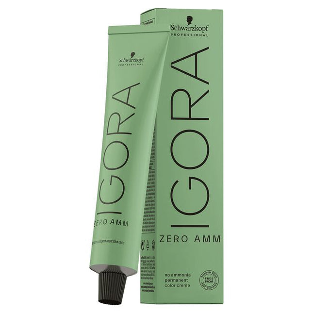 IGORA ZERO AMM is Schwarzkopf Professional's range of ammonia-free permanent colors, enriched with Phytolipid-Technology, a blend of natural micronized oils with Omega 9 enveloping the hair, supporting the moisture balance inside. IGORA ZERO AMM is crafted with optimized pigment mixes for natural true-to-tone color results.