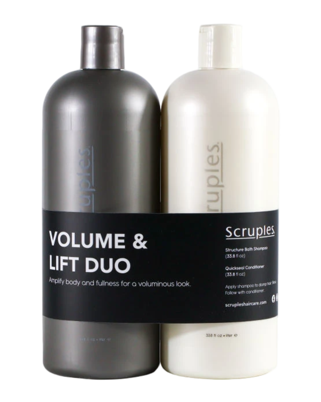 Amplify Body and Fullness for a Voluminous Look! We've combined our Structure Bath Volumizing Shampoo with our QuickSeal Detangling Conditioner to ensure you'll add volume and detangle your hair in a few easy steps.