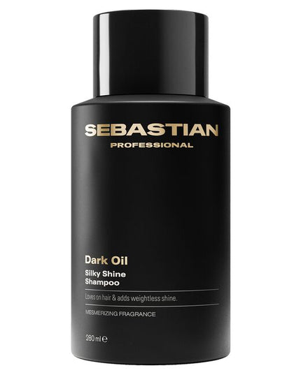Sebastian Professional Dark Oil Silky Shine Shampoo, a revitalizing shampoo that creates silky shine and weightless body. This shampoo leaves hair with a mesmerizing fragrance and loves on every strand of your hair. Dark Oil Shampoo—part of the Dark Oil routine that loves all hair types.