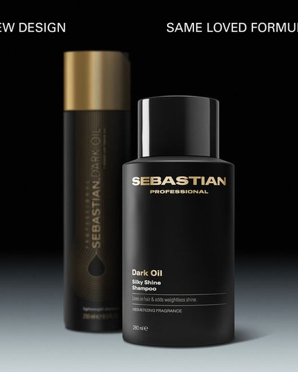 Sebastian Professional Dark Oil Silky Shine Shampoo, a revitalizing shampoo that creates silky shine and weightless body. This shampoo leaves hair with a mesmerizing fragrance and loves on every strand of your hair. Dark Oil Shampoo—part of the Dark Oil routine that loves all hair types.