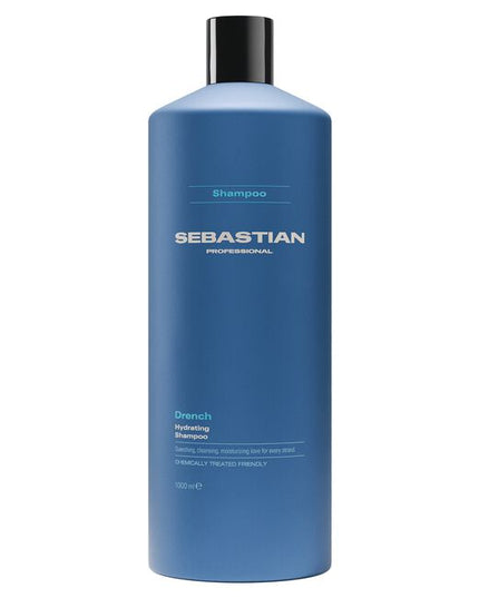 Sebastian Professional Drench Hydrating Shampoo, a quenching shampoo for dry hair in need of moisture. This cleansing shampoo helps calm frizz, creating silky body and movement. Suitable for colored and chemically treated hair.