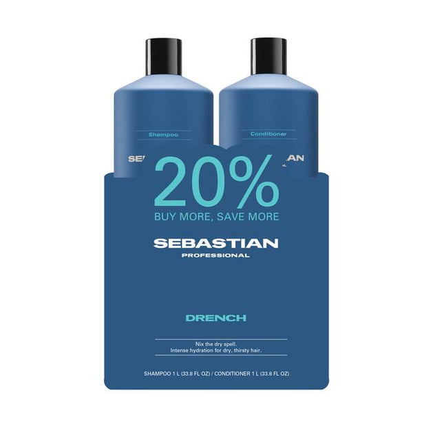 Sebastian Drench moisturizing shampoo and conditioner are intense nourishing formulas that rehydrates dry, frizzy, and chemically treated hair for a re-invigorated silky body and bounce. Color safe.