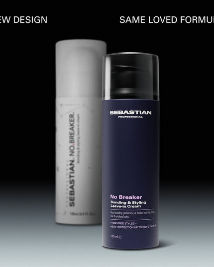 Sebastian Professional NO.BREAKER Bonding & Styling Leave-In Cream loves stressed hair, providing bond-building for frizz control, workable hold & deep conditioning. Achieve frizz-free styles + heat protection up to 230º C / 450 ºF.