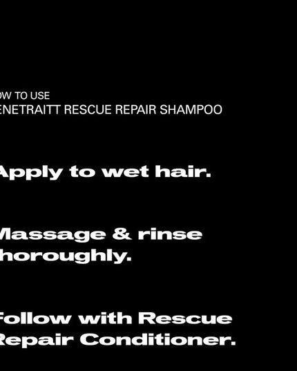 Sebastian Professional Penetraitt Rescue Repair Shampoo, a rich and creamy shampoo for stressed, damaged hair. It provides cleansing nourishment, with D-panthenol helping repair damage to smoothness and shine for revived hair. Penetraitt Shampoo, a shampoo that loves stressed hair.