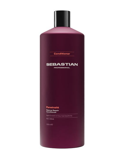 Cleanse and strengthen damaged hair with Sebastian Penetraitt Shampoo & Conditioner. An active rescue system deeply penetrates the hair, helping to remove impurities and reduce breakage. Sebastian Penetraitt shampoo strengthens weak hair against damage due to chemical treatments, heat, and environmental elements. It leaves stressed hair clean, soft, and bouncy and is recommended for enhancing the radiance and richness of color-treated hair.