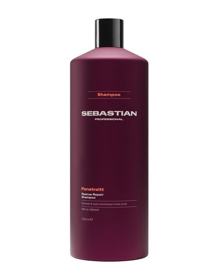 Cleanse and strengthen damaged hair with Sebastian Penetraitt Shampoo & Conditioner. An active rescue system deeply penetrates the hair, helping to remove impurities and reduce breakage. Sebastian Penetraitt shampoo strengthens weak hair against damage due to chemical treatments, heat, and environmental elements. It leaves stressed hair clean, soft, and bouncy and is recommended for enhancing the radiance and richness of color-treated hair.