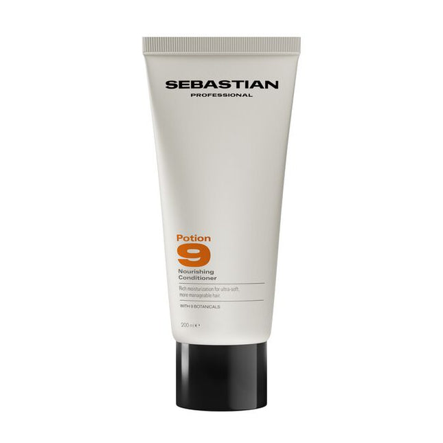 Sebastian Professional Potion 9 Nourishing Conditioner, is a creamy conditioner that delivers rich moisturization for more manageable hair. With nine botanicals, the formula is super-powered to deliver rich moisturization for ultra-soft, more manageable hair. Helps ease detangling for ease in styling and a smooth finish.