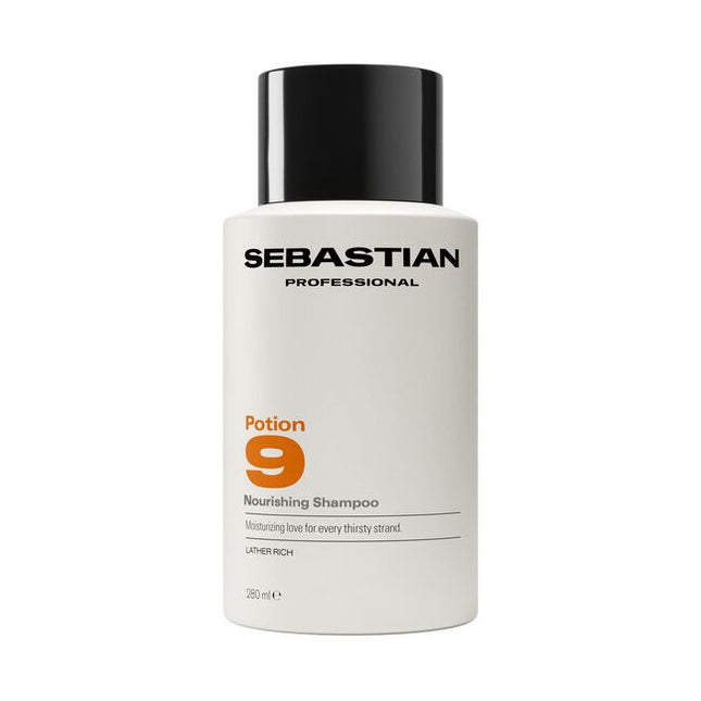 Sebastian Professional Potion 9 Nourishing Shampoo, is a rich-lathering shampoo nourishes and provides deep moisture to dry, depleted strands, leaving hair touchably soft, clean, and ready for creating a style transformation. A moisture-rich cleanse for hair in need of a reset.