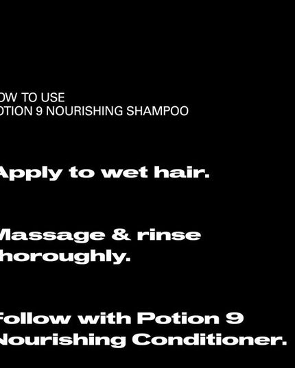 Sebastian Professional Potion 9 Nourishing Shampoo, is a rich-lathering shampoo nourishes and provides deep moisture to dry, depleted strands, leaving hair touchably soft, clean, and ready for creating a style transformation. A moisture-rich cleanse for hair in need of a reset.