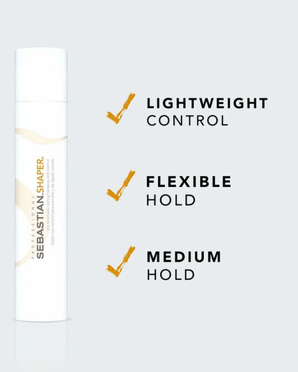 Sebastian Shaper Plus Extra Hold Hairspray provides 24-hour control that's never stiff or sticky and holds up in high humidity.