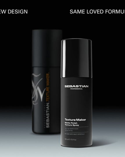 Get turn-it-up texture without the frizz. Sebastian Professional Texture Maker Matte Finish Texture Spray is super versatile, giving reworkable control & a matte finish. Infused with salt crystals, this hairspray loves all hair types.