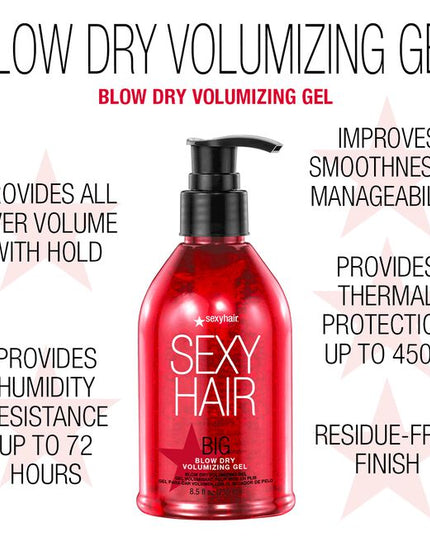 Big things are on the horizon! Blow Dry Volumizing Gel creates 94% more volume and lift with a workable, medium hold and style memory that lasts up to 48 hours. The ideal primer for a silky smooth blowout, this heat-activated formula provides thermal protection up to 450˚F, while improving manageability and smoothness for a shiny, residue-free finish. This multi-benefit volumizing gel also helps to tame frizz and flyaways in addition to offering humidity protection up to 72 hours.