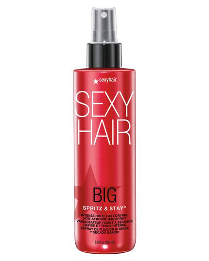 An innovative non-aerosol hairspray that delivers the fastest drying, longest lasting, and most intense hold for any hairstyle. This fine, clear mist gives all-day control without stiffness or buildup. Formulated with excellent moisturizing agents and an effective UV protector, Spritz &amp; Stay is formulated to provide a high sheen and a durable yet touchable hold. It also provides humidity resistance and encourages greener styling through the use of environmentally conscious packaging.