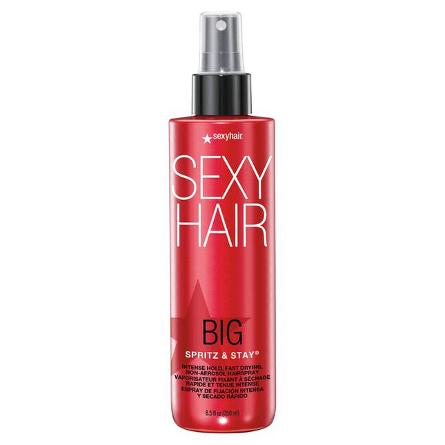 An innovative non-aerosol hairspray that delivers the fastest drying, longest lasting, and most intense hold for any hairstyle. This fine, clear mist gives all-day control without stiffness or buildup. Formulated with excellent moisturizing agents and an effective UV protector, Spritz &amp; Stay is formulated to provide a high sheen and a durable yet touchable hold. It also provides humidity resistance and encourages greener styling through the use of environmentally conscious packaging.