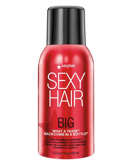 Easy tease-y, yes, please-y! Just lift your hair at the root area and spray for an immediate hold that lasts up to 72 hours. Formulated for all hair types, What A Tease Firm Volumizing Hairspray allows you to style your hair on the go with almost zero effort and no backcombing damage.