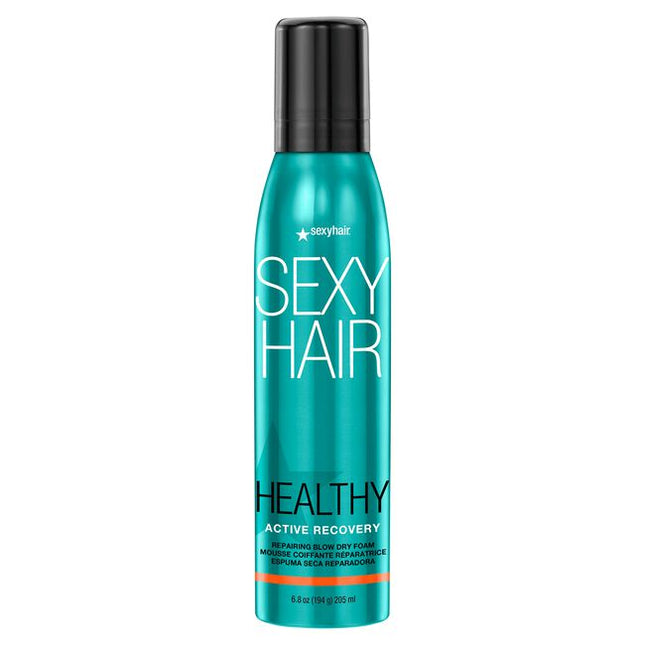 Ideal for all hair types, SexyHair Healthy Active Recovery Repairing Blow Dry Foam is a lightweight blow-dry foam that helps to repair damaged hair while you style. It strengthens the hair, reducing breakage by up to 99%, while also improving hair manageability &amp; smoothness without weighing it down.