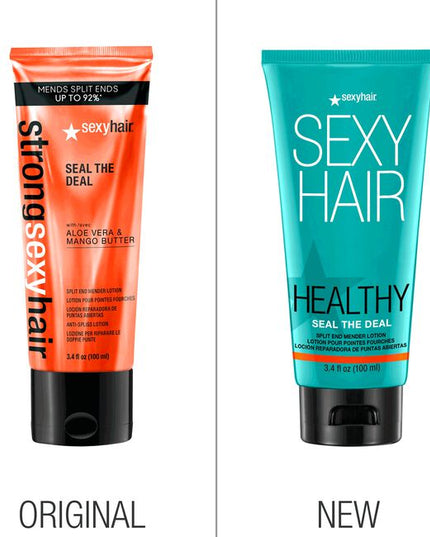 Prime hair for smooth success with Seal the Deal Split-End Mender Lotion to strengthen the hair &amp; help reduce the appearance of split ends after each use.
