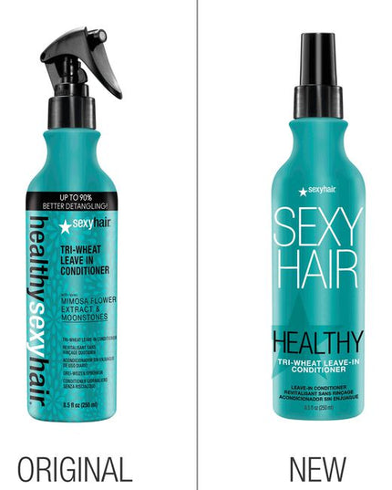 Keep the tangles at bay and the breakage away. Tri-Wheat Leave In reduces breakage up to 81% and improves detangling up to 90%. This multi-tasking leave in conditioner tames frizz and flyaways, improves smoothness, adds shine, nourishes, adds moisture, and prevents split ends all while delivering up to 72 hours of humidity resistance and thermal protection up to 450˚F.
