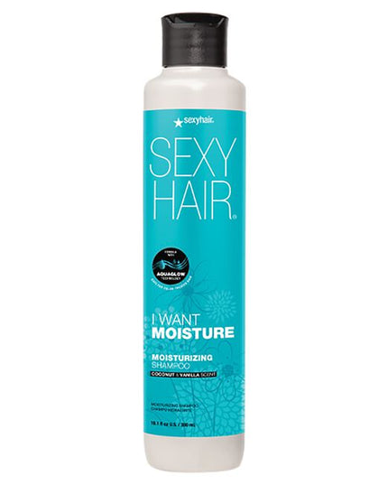 SexyHair Moisturizng Shampoo. This formula with AquaGlow Technology is color-safe, tames frizz, and boosts shine by 60%*, giving you soft, glowy locks that demand attention. Flaunt your glamourous hair after just one use.