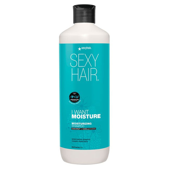 SexyHair Moisturizng Shampoo. This formula with AquaGlow Technology is color-safe, tames frizz, and boosts shine by 60%*, giving you soft, glowy locks that demand attention. Flaunt your glamourous hair after just one use.