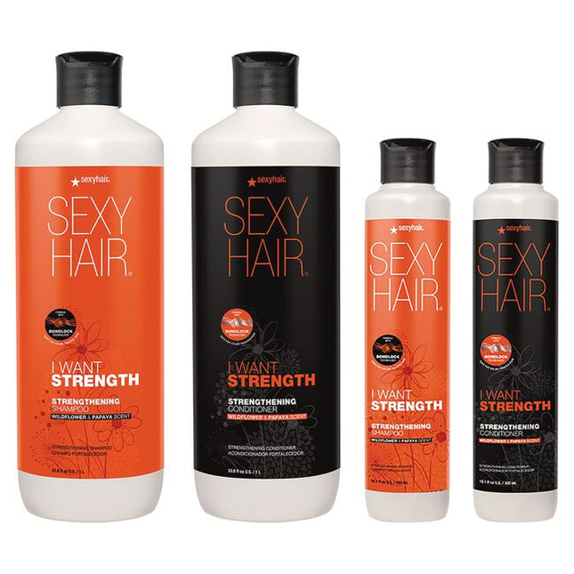 What is it: I Want Strength Stylist Intro Includes:

(2) - I Want Strengthening Shampoo, 10.1 fl. oz.
(1) - I Want Strengthening Shampoo, 33.8 fl. oz.
(2) - I Want Strengthening Conditioner, 10.1 fl. oz.
(1) - I Want Strengthening Conditioner, 33.8 fl. oz.


