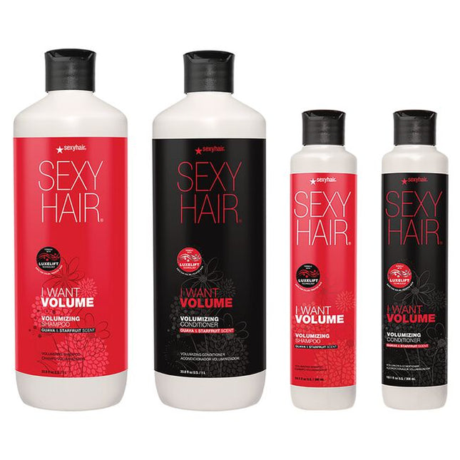 I Want Volume Stylist Intro Includes:

(2) - I Want Volumizing Shampoo, 10.1 fl. oz.
(1) - I Want Volumizing Shampoo, 33.8 fl. oz.
(2) - I Want Volumizing Conditioner, 10.1 fl. oz.
(1) - I Want Volumizing Conditioner, 33.8 fl. oz.