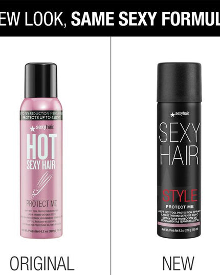 Escape the heat with Protect Me 450°F Hot Tool Protection Spray. Ideal for all hair types, this versatile heat protector also delivers a light hold and style memory for long lasting results while reducing breakage by 53%.