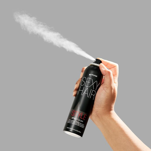 A little spray goes a long way with Spray Clay’s innovative aerosol applicator that distributes product evenly for a pliable medium hold with separation, texture and definition. Ideal for all hair types, Spray Clay Texturizing Hairspray Clay provides the perfect amount of control for effortless styling and leaves you with a natural-looking matte finish that’s easy to wash out.