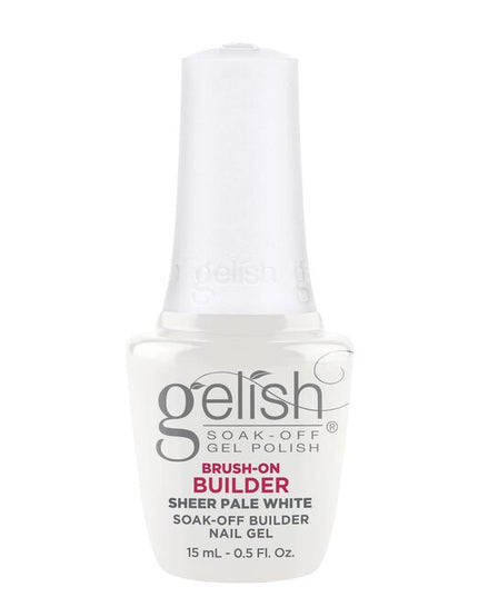 Gelish's Brush-On Builder is an all-in-one gel product that can extend, overlay, build, and create nail art. The LED cured gel coat has a unique self-leveling formula that provides perfect control to prevent sidewall flooding!