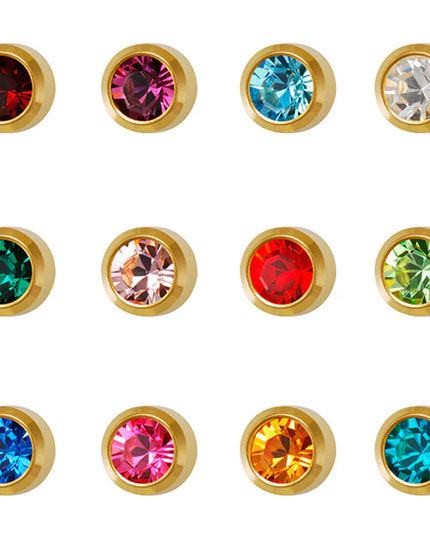 Studex Gold Plated Bezel Set Birthstone Earrings (1 pair)