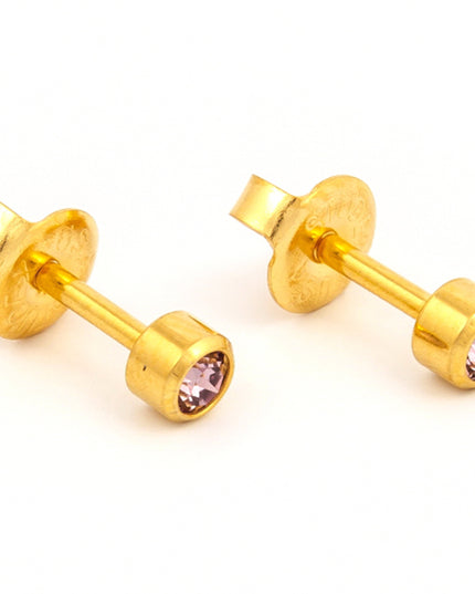 Studex Gold Plated Bezel Set Birthstone Earrings (1 pair)