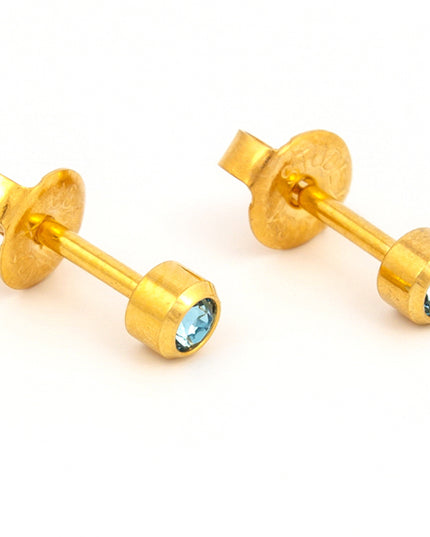 Studex Gold Plated Bezel Set Birthstone Earrings (1 pair)
