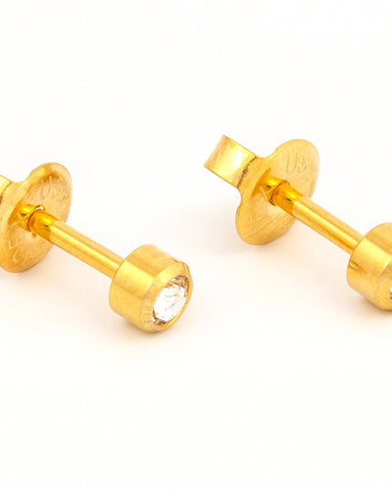 Studex Gold Plated Bezel Set Birthstone Earrings (1 pair)