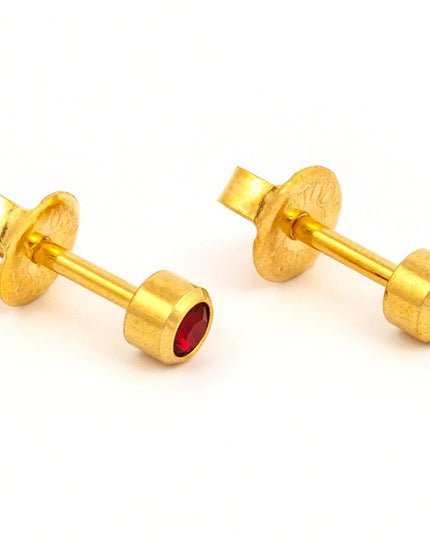 Studex Gold Plated Bezel Set Birthstone Earrings (1 pair)