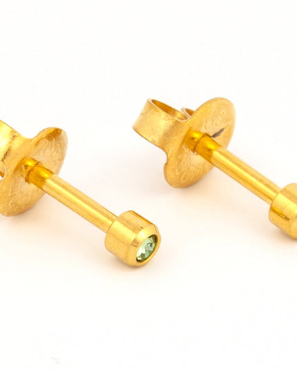 Studex Gold Plated Bezel Set Birthstone Earrings (1 pair)